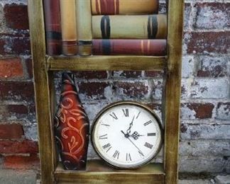 tbs tin bookshelf clock