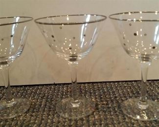 tbs silver polka dotted champagne glasses