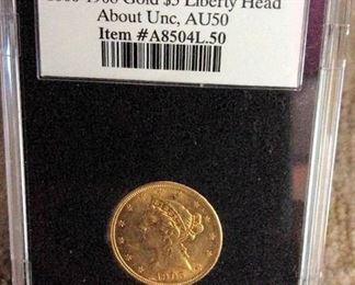 KFC021 Gold 1908 $5 Liberty Head Coin