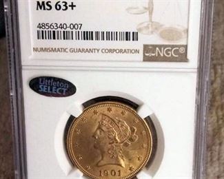 KFC024 Gold 1901 Liberty $10 Coin