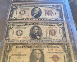 KFC049 Hawaii 1934 & 1935 WWII Emergency Notes 