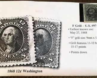 KFC064 F Grill, US Catalog #97, 12 cent Stamp
