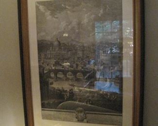 A pair of etchings of scenic Rome.
