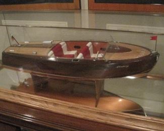 Model Boat by Century with Display Case.