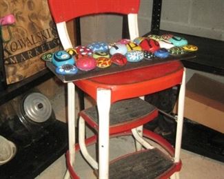 Vintage Fold Out Chair Step Stool