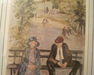 Barbara Wood Framed Watercolor.