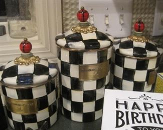 Mackenzie Childs Canister Set.