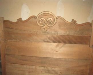 Antique single size bed frame with rails.