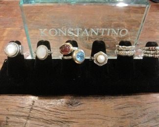 Konstantino Rings, size 5 to 7.