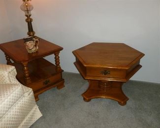 2 Ethan Allen tables & Stiffel Lamp