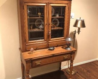 Drexel Federal Style Desk with Hutch Cabinet