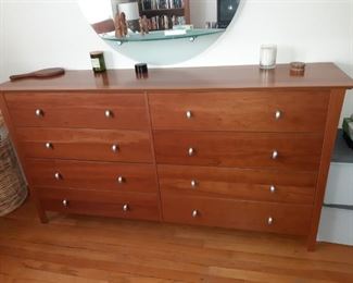 Queen bedroom set with 8 drawer chest, 6 drawer chest, headboard and two side tables