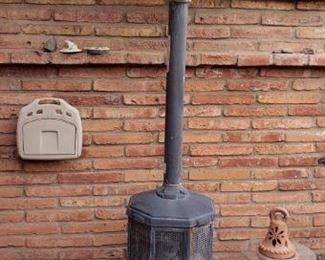 (2) Large Stainless Steel Patio Heaters