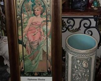 LARGE ALPHONSE MUCHA ...NOT THE CHEAP POSTER VERSION ..STONE ON WOOD  $200