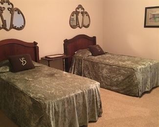 matching antique twin beds.