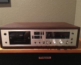 Luxman K-8 cassette tape deck with rosewood case.