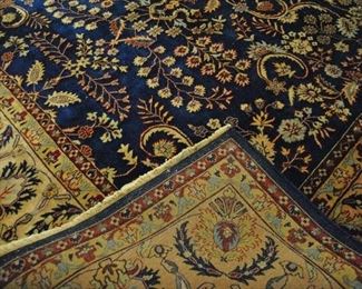 Offered at $1200. Persian Imperial Kirman design. Machine loomed. Wool rug. Good condition. (8'3" x 10') ~ Please send inquiries via text to 251.525.0966 and reference the photo number.