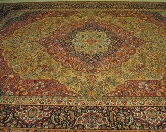 Offered at $1800. Persian Tabriz large medallion machine made rug. Wool. Excellent condition. (8'8" x 12') ~ Please send inquiries via text to 251.525.0966 and reference the photo number.