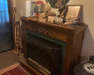 two gas FIREPLACES AND MANTLES