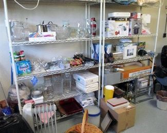 CHROME RACKS $45 EA   OTHER ITEMS NEW IN BOXES  BLENDER, COFFEE MAKER, PASTA COOKER, GRILL CHAFING DISH, SHEET SETS NEW IN PKG.