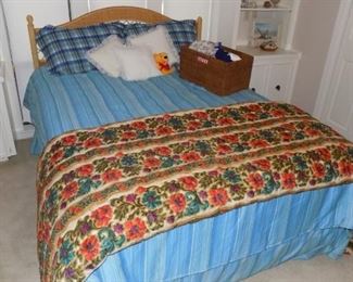 Queen wicker headboard only....queen comforter set....vintage king bed spread