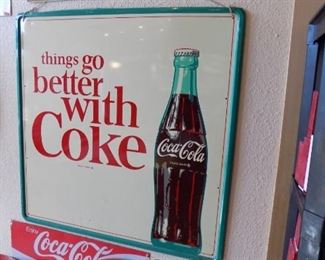 Vintage "things go better with Coke" Sign - 36" x 36"
