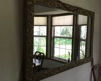 Wall mirror 32.5 t x 52.5 w floral boarder 