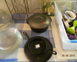 cast iron pot and pans