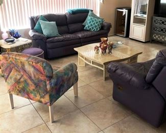 Lovely purple living room set!