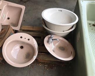 "Mocha"(somewhat pink) colored sinks and other oval sinks available in beige, white, pink, and more.