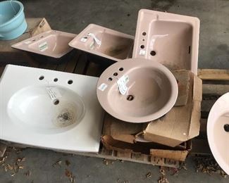 Mocha, white, beige, and Regency Blue sinks available