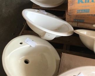 Many sinks available in beige, white, and eggshell/off white.