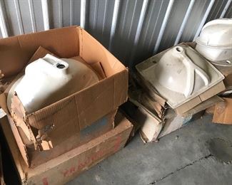 Sinks still in the warehouse