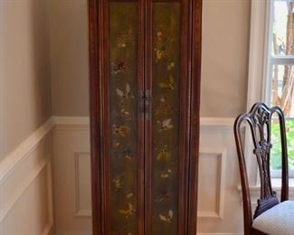 Butterfly painted bar cabinet