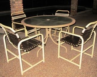 Deppman round table and chairs patio