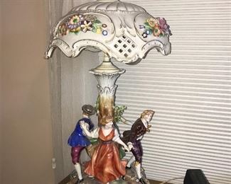                      One of Two matching Dresden lamps