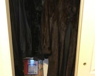                Mink coat and fur lined leather jacket