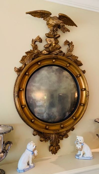 Gilt wood convex mirror