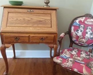 Larkin Desk and upholstered arm chair