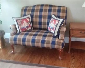High back love seat