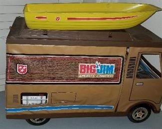 Big Jim Camper with dolls and accessories vintage toy
