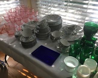 Many glass sets.