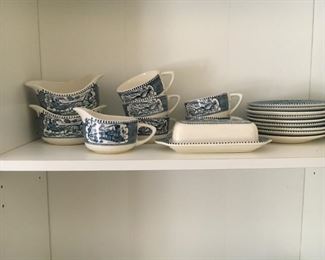 Currier and Ives Blue and White disnes.