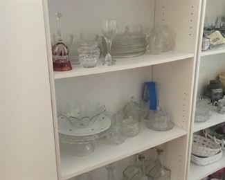 Many glass and dish items and sets - some old and some newer.