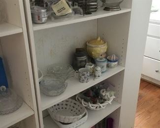 Cut glass and crystal items and assorted ceramics.