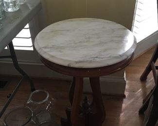 Small marble topped table.