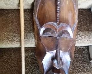 large hand carved African mask