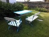 This vintage patio furniture was stored in the basement. This is it's first sight of the sun