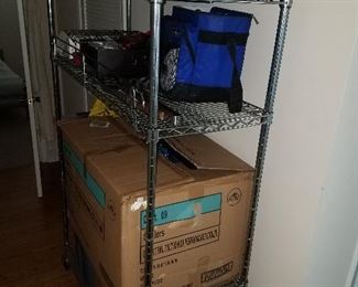 5 Shelf heavy duty rolling storage shelving unit. $150