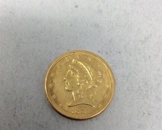 1881 U.S. $5 Gold COin